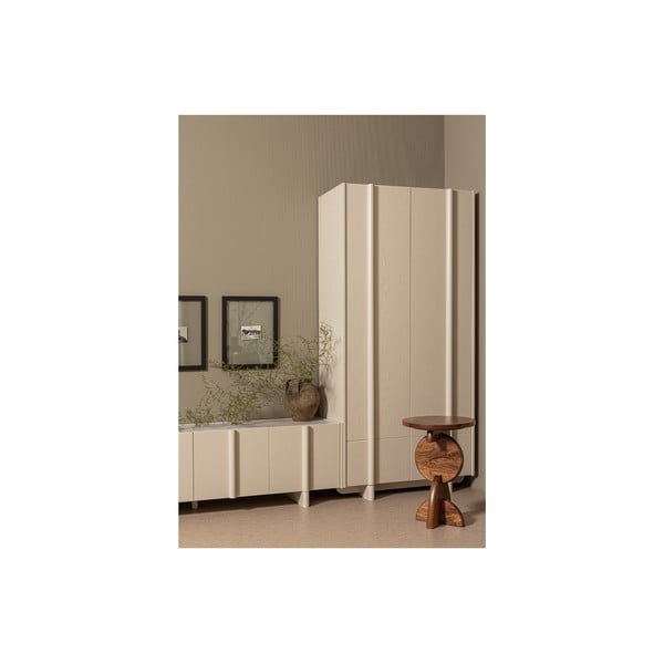 Krémszínű borovi fenyő moduláris szekrény 101x210 cm Basu – WOOOD-image-4