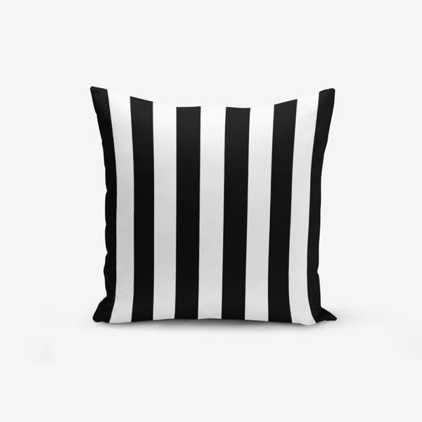 Black White Striped fekete-fehér pamutkeverék párnahuzat, 45 x 45 cm - Minimalist Cushion Covers