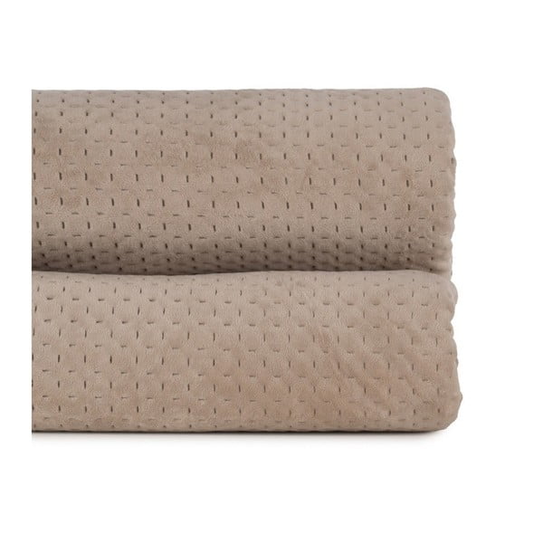 Bézs bársony steppelt ágytakaró 240x260 cm – Ixia