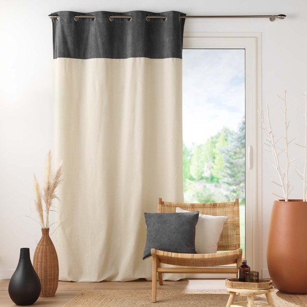 Antracitszürke-bézs függöny 140x240 cm Tessa – douceur d'intérieur-image-2