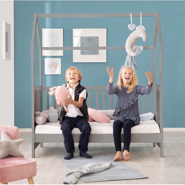 Szürke babaágy 70x140 cm – Roba-image-1