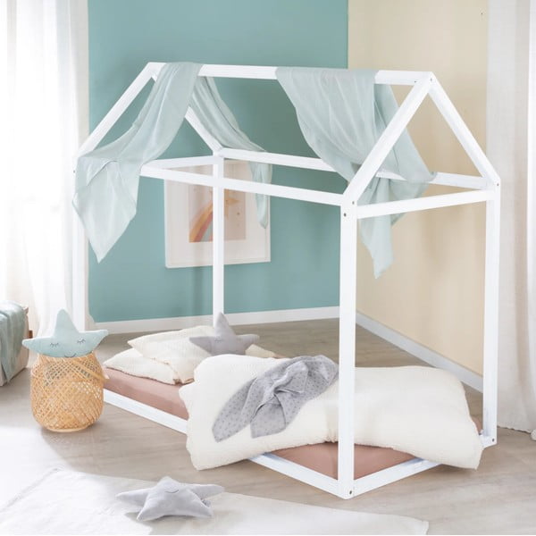 Fehér házikó alakú gyerekágy 70x140 cm Montessori – Roba-image-3