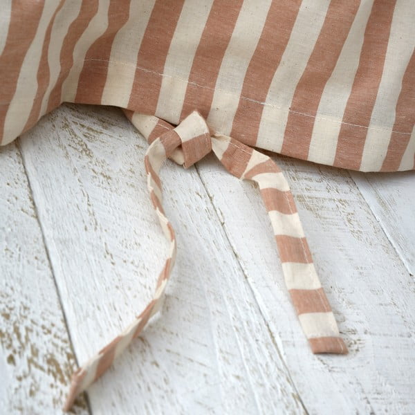 Terrakotta színű kétszemélyes ágyneműhuzat 200x200 cm Zanzibar Stripe – Pineapple Elephant-image-3