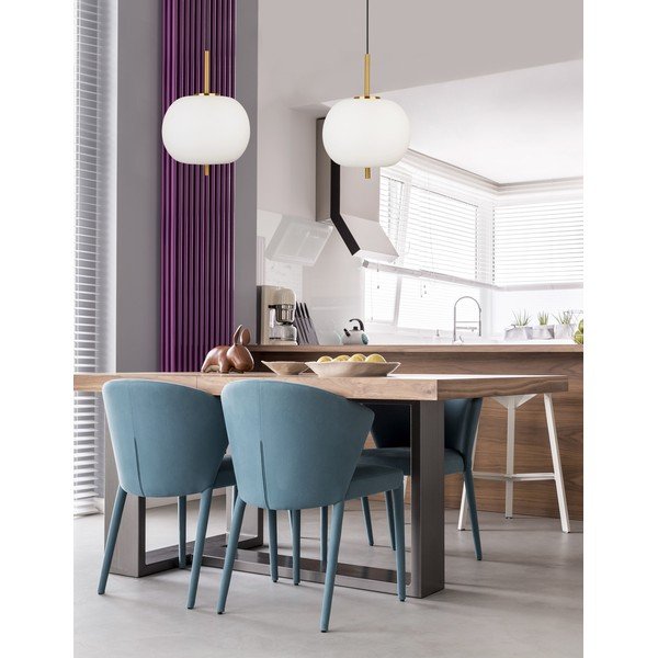 Fehér-sárgaréz színű üveg függőlámpa ø 30 cm Lato – Nova Luce-image-3