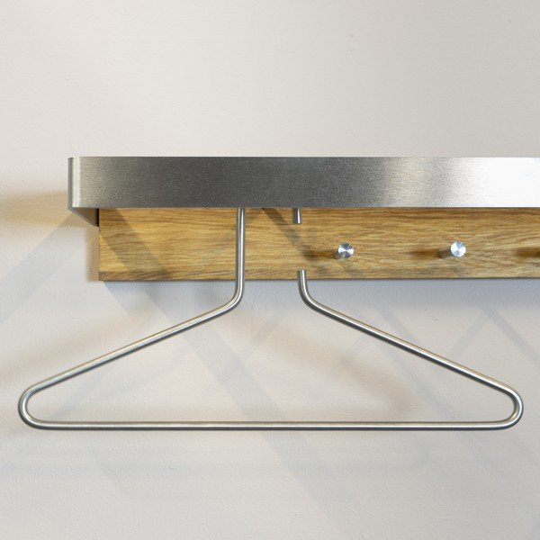 Ezüstszínű-natúr színű fém fali fogas Noa – Spinder Design-image-1