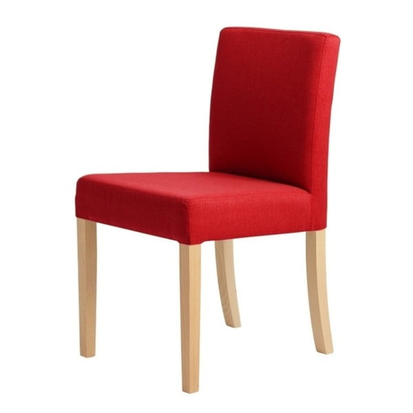 Wilton piros szék, natúr fa lábakkal - Custom Form