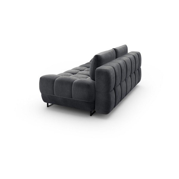 Cirrus sötétszürke háromszemélyes kinyitható kanapé, bársony kárpittal - Windsor & Co Sofas-image-3