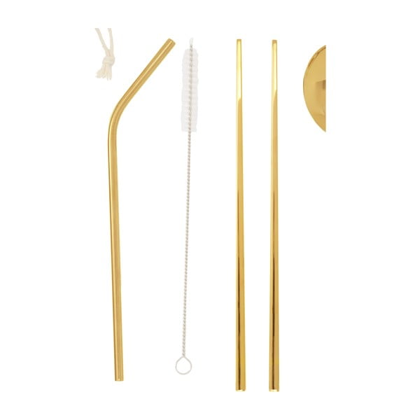 Aranyszínű rozsdamentes acél evőeszköz készlet 6 db-os Mimo – Premier Housewares-image-3