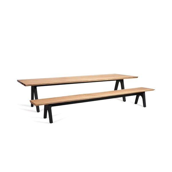 Fekete-natúr színű kerti pad Pure – Diphano-image-2