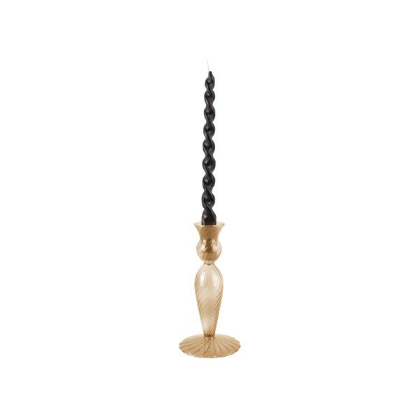 Swirl világosbarna üveg gyertyatartó, magasság 17 cm - PT LIVING-image-3