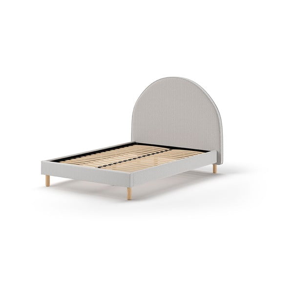 Szürke kárpitozott egyszemélyes ágy ágyráccsal 140x200 cm MOON – Vipack-image-2