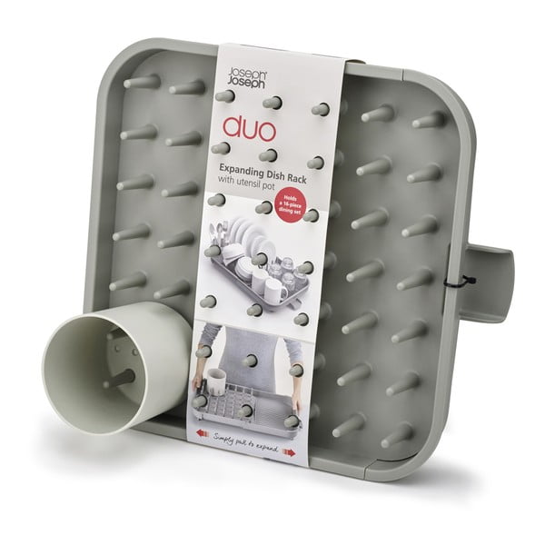 Szürke állítható műanyag edényszárító 34x37 cm Duo – Joseph Joseph-image-4