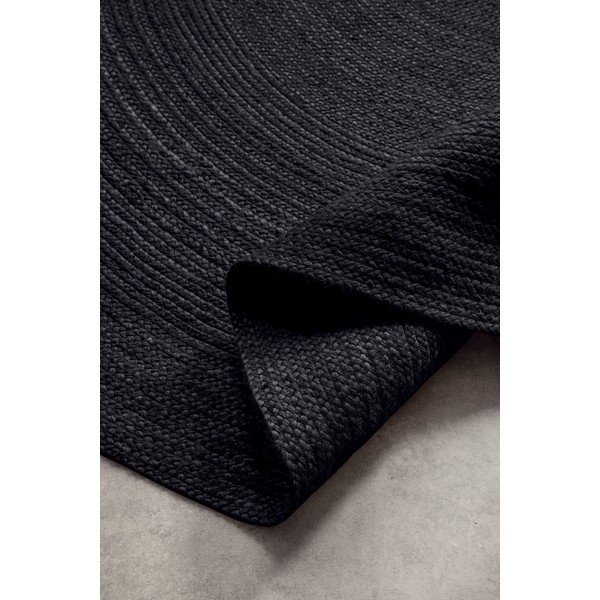 Fekete kétoldalas-kézi szövésű juta kerek szőnyeg ø 140 cm Braided  – Hanse Home-image-3