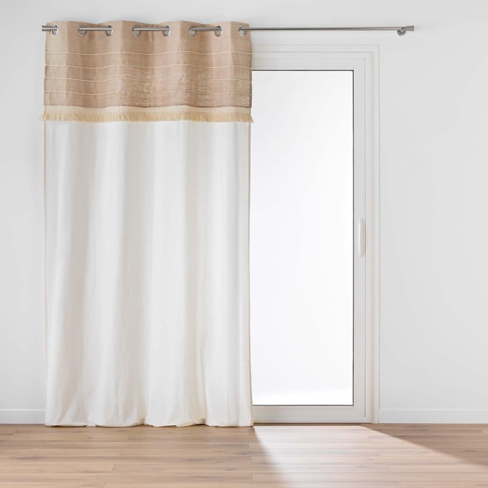Fehér-barna jutakeverék függöny 140x240 cm Cirrus douceur d'intérieur