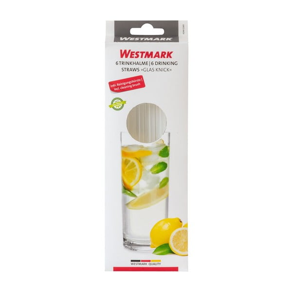 6 db hajlított üveg szívószál - Westmark-image-1