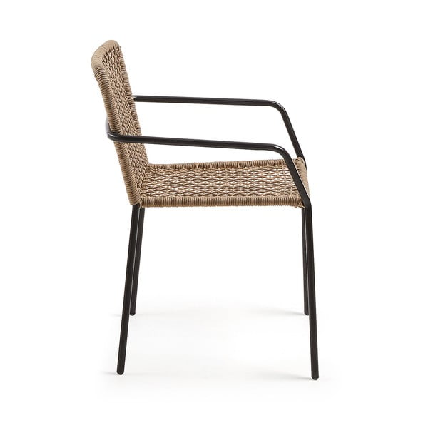 Bomer bézs acélszerkezetes kerti szék - Kave Home-image-2