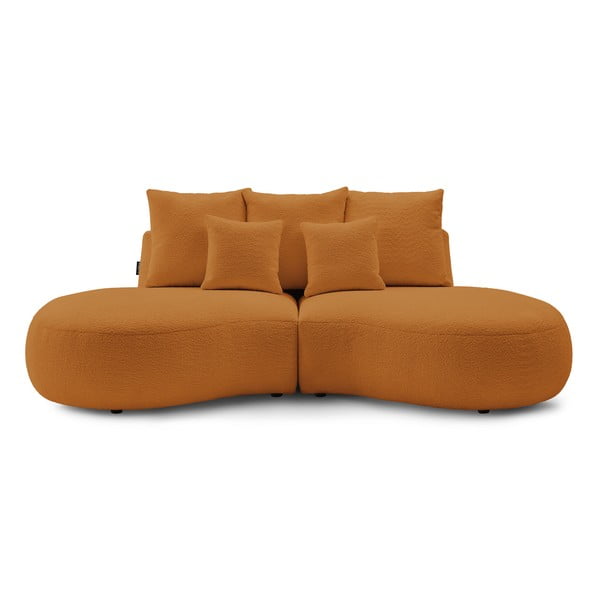 Mustársárga buklé szövet kanapé 260 cm Saint-Germain – Bobochic Paris