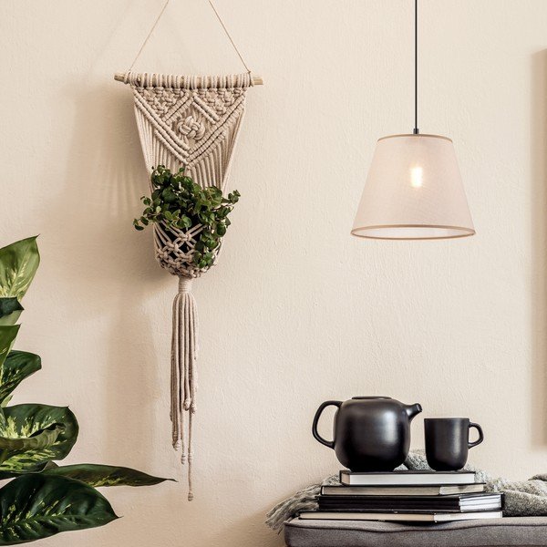 Fekete függőlámpa textil búrával ø 30 cm Paco – LAMKUR-image-3