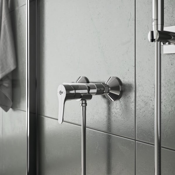 Fényes ezüstszínű csaptelep zuhanyhoz, fali Alpha – Ideal Standard-image-2