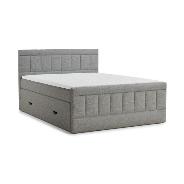 Szürke ágyneműtartós boxspring ágy 180x200 cm Caya – Maison de Rêve