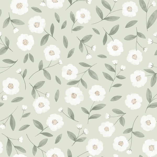 Gyerek tapéta nem szőtt anyagból 10 m x 50 cm Sparkle and Rosebuds – Lilipinso