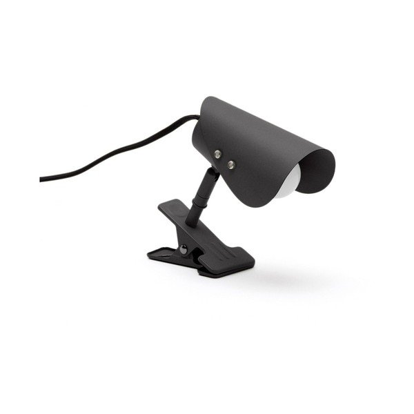 Fekete fém asztali lámpa csiptetővel (magasság 16 cm) Jula – Kave Home