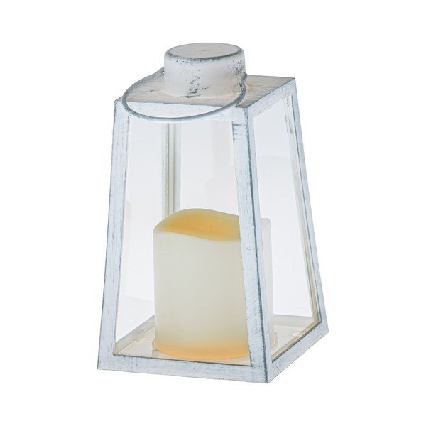 Fehér elemmel működő LED lámpás (magasság 18 cm) – Dakls