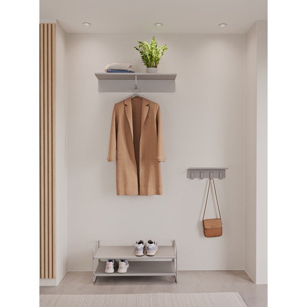 Világosszürke acél fali fogas polccal 21,5 cm A-Coat – Zone-image-1