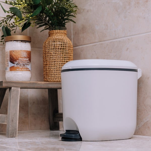 Fehér műanyag pedálos szemetes 3,5 l Mode – Addis-image-3