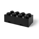 Négyszögeletes fekete tárolódoboz 2 fiókkal - LEGO®