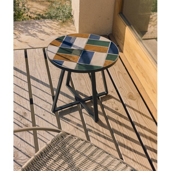 Kerek kerti kisasztal kerámia asztallappal ø 45 cm Tella – Kave Home-image-3