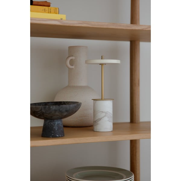 Krémszínű márvány LED dimmelhető asztali lámpa fém búrával (magasság 25,5 cm) Asteria Move Mini – UMAGE-image-1