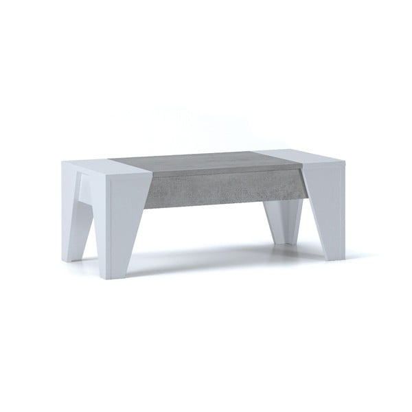 James szürke-fehér dohányzóasztal, felnyitható asztallappal - Tomasucci