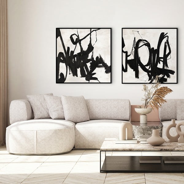 Kézzel festett kép 100x100 cm Playblack 1 - Malerifabrikken-image-4