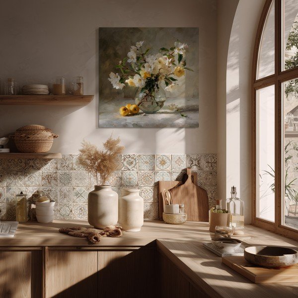 Nyomtatott keretezett kép 70x70 cm Apple Flowers – Styler-image-1