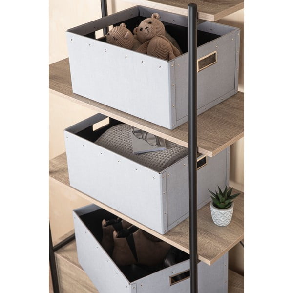 Világosszürke karton tárolódoboz szett 3 db-os Ture – Bigso Box of Sweden-image-1