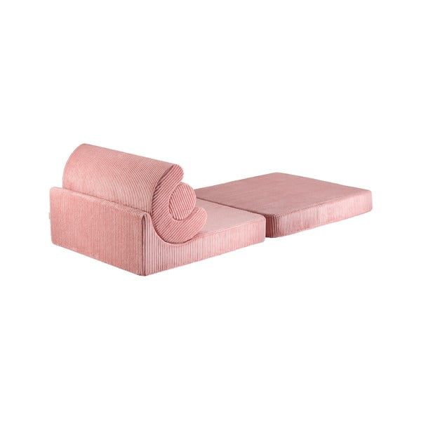 Rózsaszín kordbársony gyerek fotel Flipster – Wigiwama-image-2