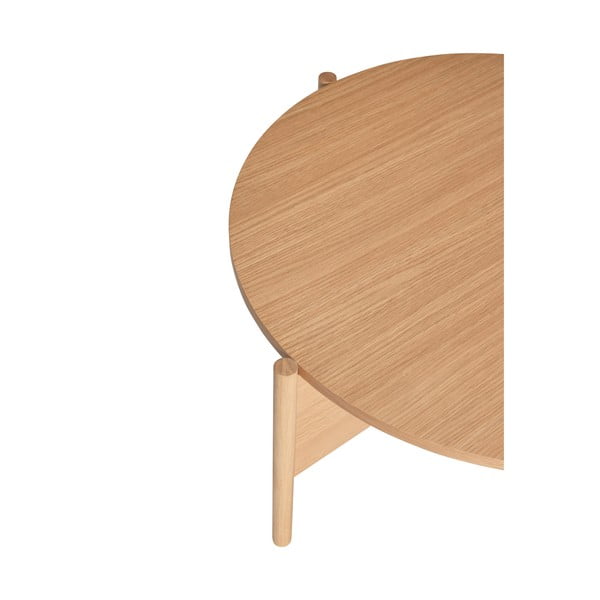 Natúr színű kerek dohányzóasztal tölgyfa dekorral ø 86 cm Heritage – Hübsch-image-2