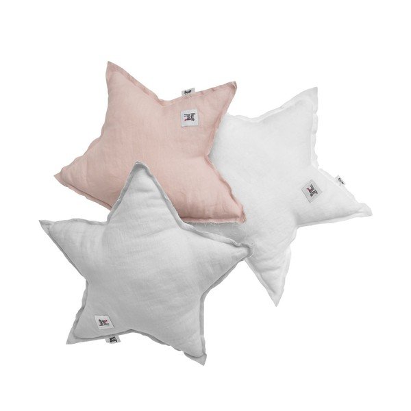 Stone Gray szürke csillag alakú len gyerekpárna - BELLAMY-image-2
