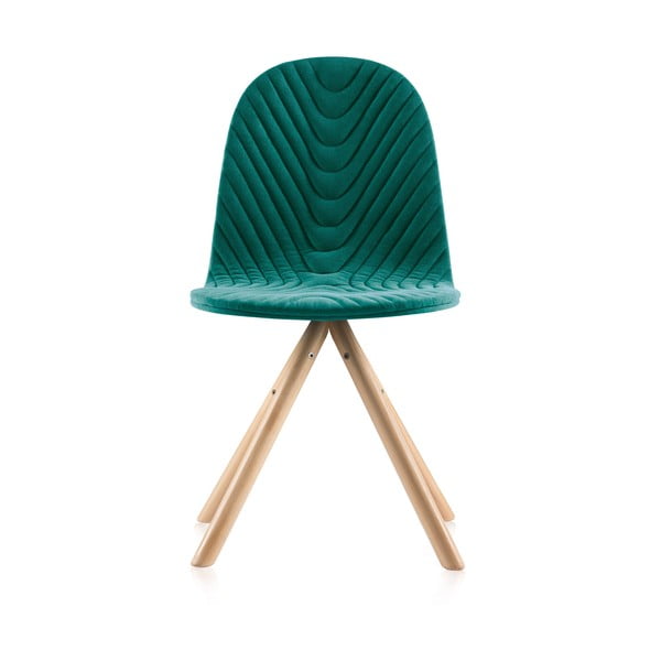 Mannequin Triagle Wave türkizkék szék natúr lábakkal - Iker