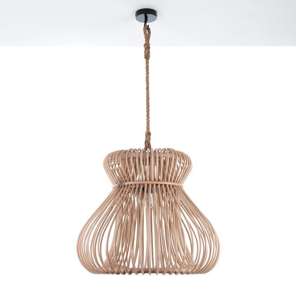 Natúr színű függőlámpa rattan búrával ø 60 cm Tinggi - Tomasucci-image-3