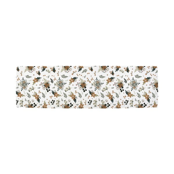 Pamut asztali futó karácsonyi mintával 40x140 cm Festive Flowers – Butter Kings