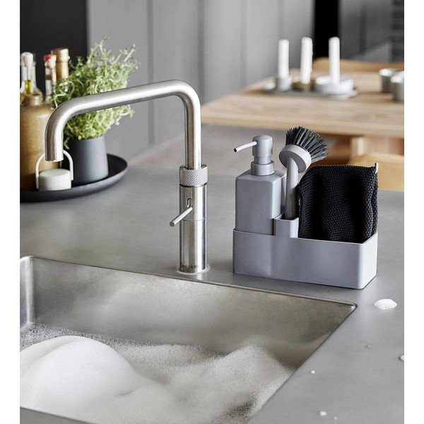 Szürke műanyag-szilikon mosogatóeszköz tartó Singles – Zone-image-1