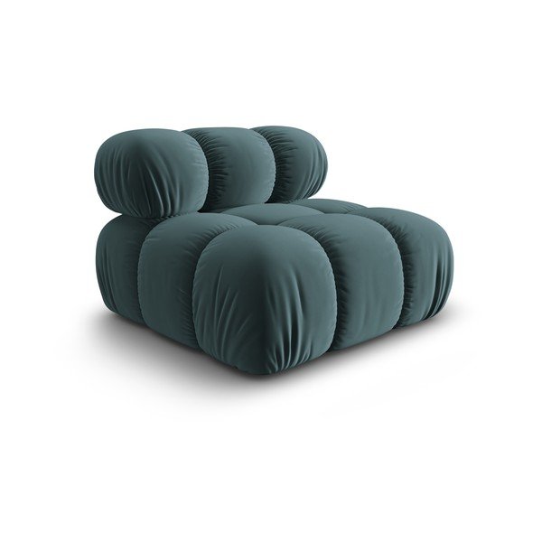 Petróleumkék bársony kanapé modul (középső rész) Bellis – Micadoni Home-image-3