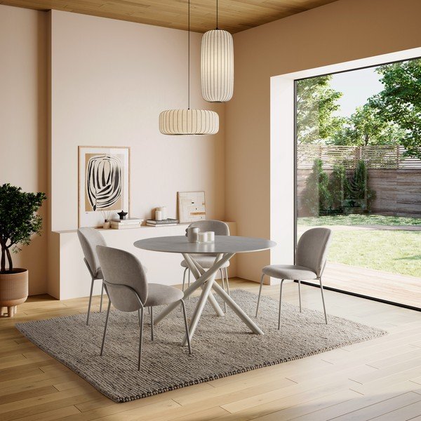 Kerek étkezőasztal kerámia asztallappal ø 119,5 cm Talia – Marckeric-image-1