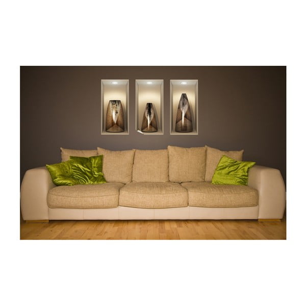 Wooden Vases 3D hatású 3 db-os falmatrica szett - Ambiance-image-4