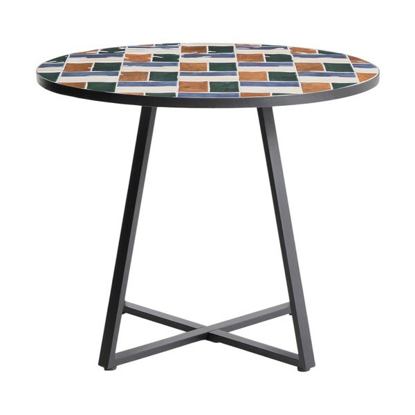 Kerek kerti étkezőasztal kerámia asztallappal ø 90 cm Tella – Kave Home-image-3