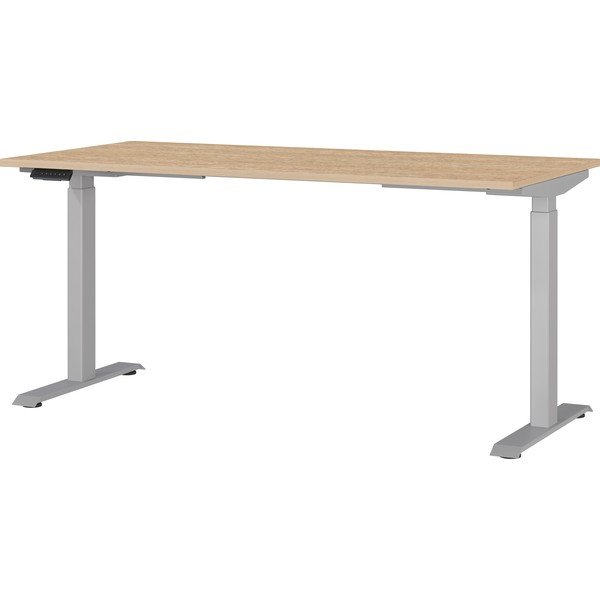 Állítható íróasztal elektromosan állítható magassággal tölgyfa dekoros asztallappal 80x160 cm Jet – Germania