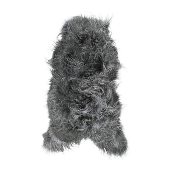 Ptelja sötétszürke hosszú szálas birkabőr, 100 x 55 cm - Arctic Fur