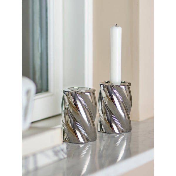 Kőedény gyertyatartó készlet 2 db-os Silvia – Bloomingville-image-1